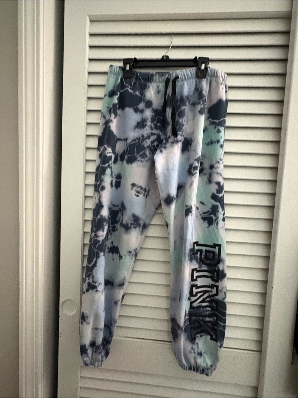 PINK Tie-Dye Jogger Sweatpants in Blue & Mint
